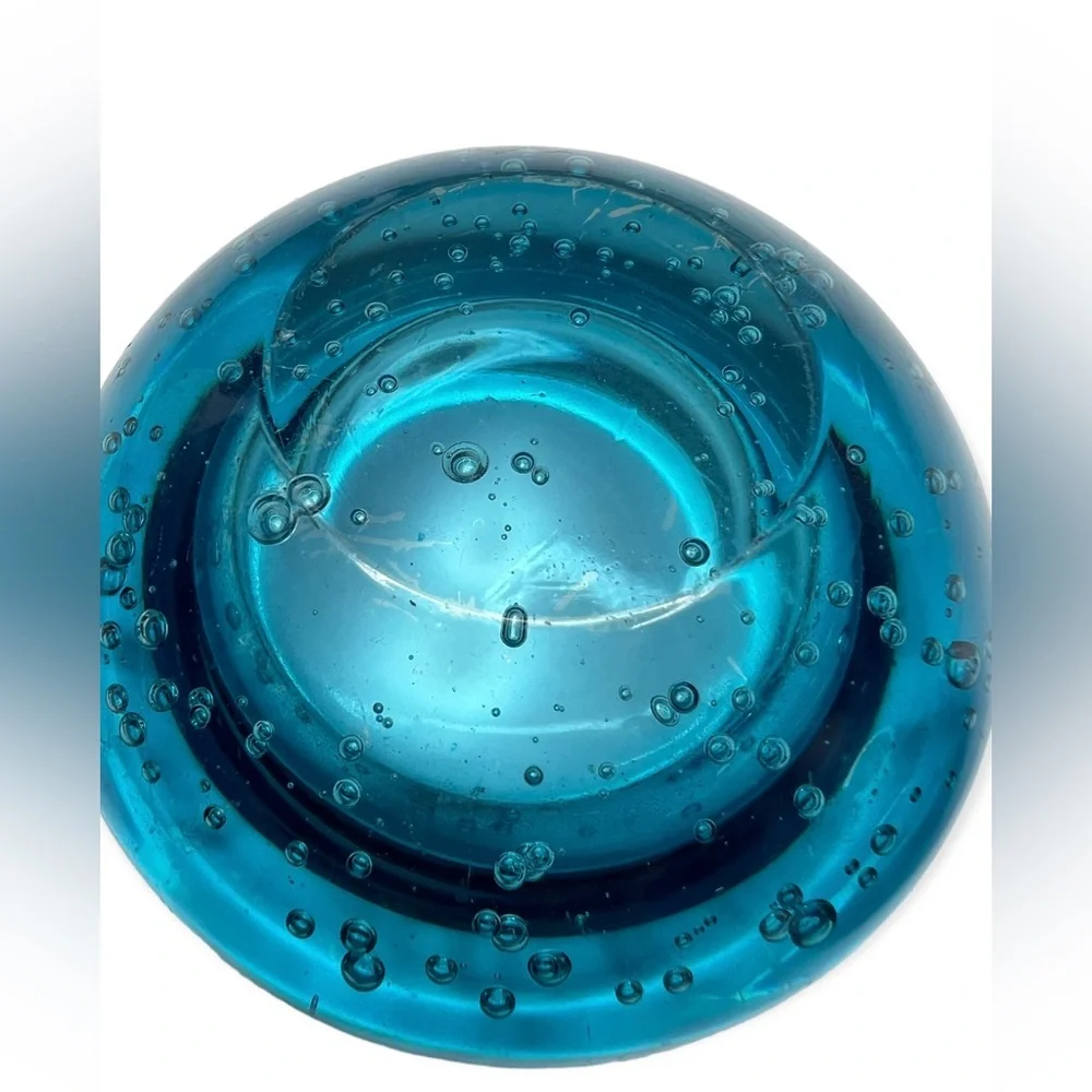 IKEA Art Glass Votive Tea Light Candle Holders Turquoise